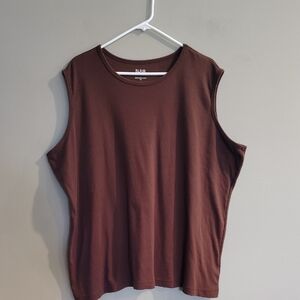 Blair Women's 3X Brown Sleeveless Tank Top